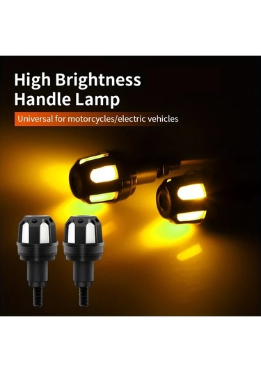 Willowhaven 2 Adet Amber Evrensel Motosiklet Gidon Lambası Parlak Led Off-road Aydınlatma