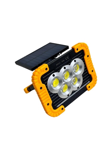 Lambada Solar 12v Cob Ledli El Projektörü Güneş Enerjili-şarjlı Usb Çıkışlı Su Geçirmez