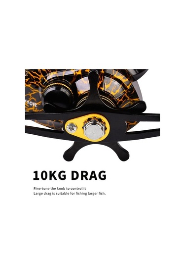 Novahub Abu Balıkçılık Makarası Siyah/sarı W10 Mikro Sol El Balıkçılık Makarası - 10kg Maks. Sürükleme - 7,2:1 Dişli Oranı