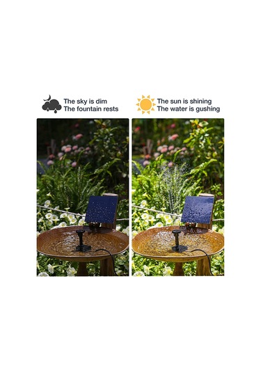 Symbee "güneş Enerjili Bahçe Çeşmesi - 5.5w Güçlü, 380l/h Akış, 6 Nozul Seti, 3m Kablo, Su Tasarrufu Sağlar"