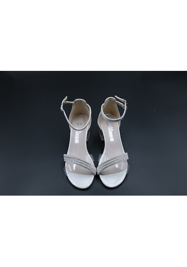 Ayakkabımood Taşlı Kız Çocuk 4 Cm Topuklu Sandalet Abiye Ayakkabı Sedef