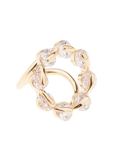 Suntek Zirkon Kristal Yüzük Moda Bayan İpek Şifon Altın-gül Çok Renkli