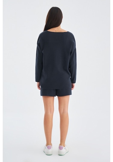 Peraluna %100 Pamuk Antrasit Kadın Şort Antrasit