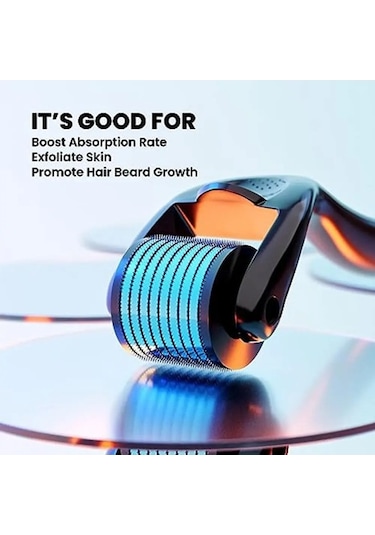 Novahub 540 Derma Rulo Mikro İğneler Saç Büyüme Yüz Masajı Cilt Bakımı Mavi Mavi