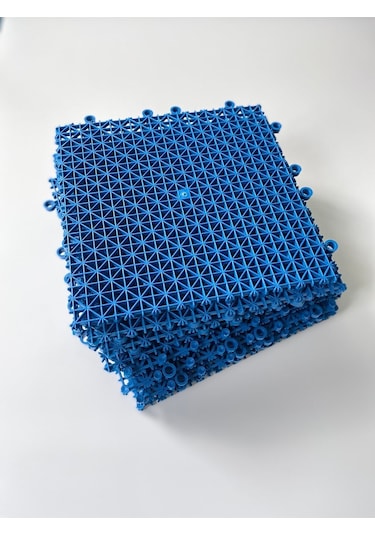 Plastik Kırılmaz Yer Karosu Zemin Kaplaması Mavi 1 M2 16 Adet Mavi