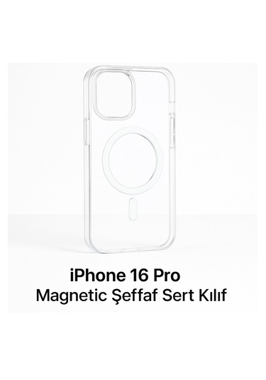 C.power Magsafe Şeffaf Sert Kılıf İphone16,16pro,16pro Max ,plus Ve E Uyumlu, Darbeye Dayanıklı Pc Malzeme Şeffaf