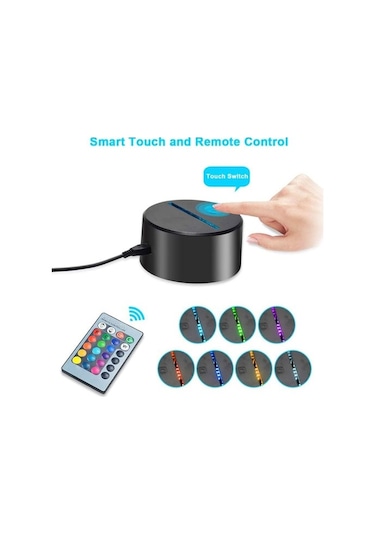 Goldenqian 3d Gece Lambası Oyuncak Led Illusion Lamba Kahve Fincanı 16 Renk Değişimi Dekor Masa Lambası Uzaktan Kumanda Ile, Erkek Kız Için Noel Doğum Günü Hediyeleri 0x3lje Siyah