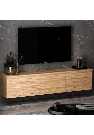Neon 3 Kapaklı Duvara Monte Tv Ünitesi, Tv Sehpası Antrasit Mermer Desen - Atlantik Çam Atlantik Çam Neon 3 Kapaklı Duvara Monte Tv Ünitesi, Tv Sehpası Antrasit Mermer Desen - Atlantik Çam Atlantik Çam