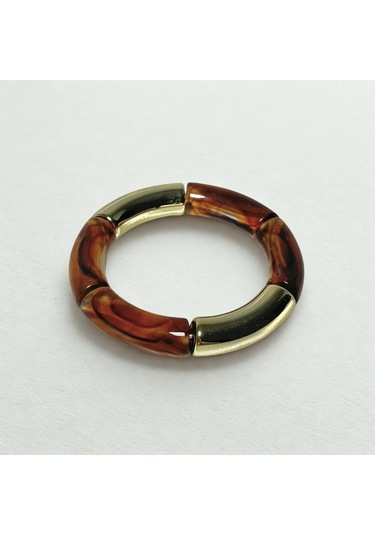 Kahverengi Gold Kemik Bileklik 2'li Gold