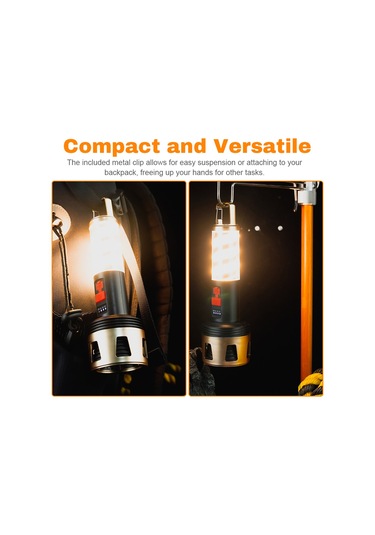 Maiyame Ef-01 Taşınabilir Led Fener, Kamp Aydınlatma, 4 Işık Modu, Su Geçirmez, 1200mah Pil, Altın Renk Altın