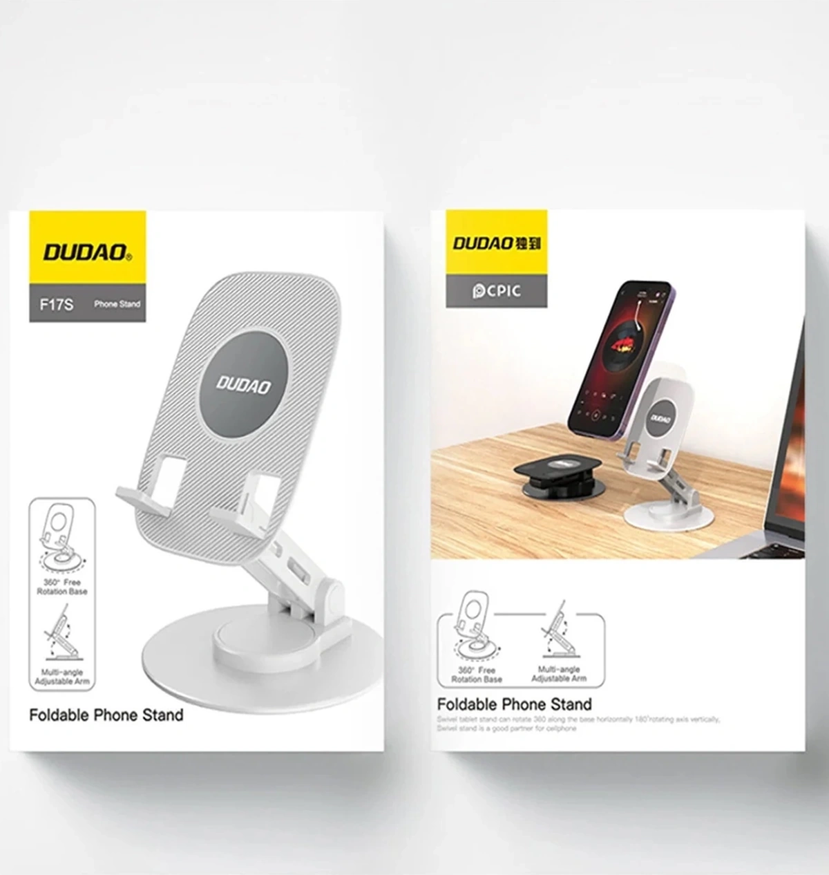 F17s Masaüstü Telefon Tutucu Döner Tabanı Alüminyum Paslanmaz Çelik Katlanabilir Çok Renkli