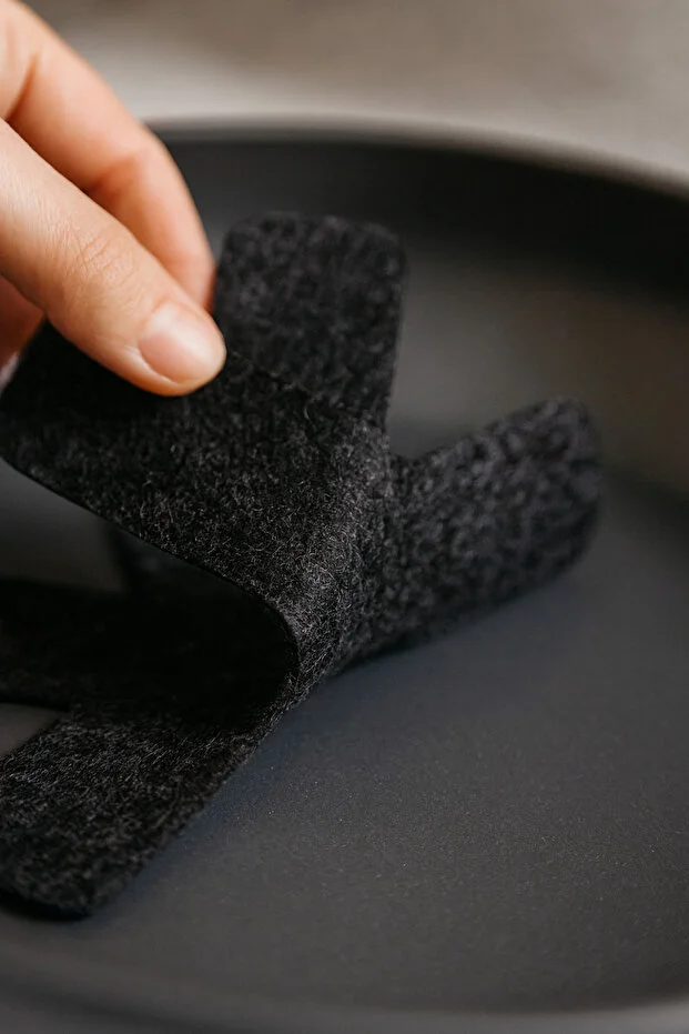 Tava, Tencere Ve Borcam Koruyucu Çizdirmez Keçe 3'lü Set - Mutfak Gereçlerinizi Güvende Tutun Siyah