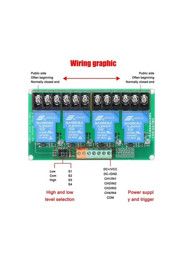 Ebitda 4 Kanal Röle Modülü 30a 5v/12v/24v Ac/dc Yük Kapasitesi Iot Ev Otomasyon
