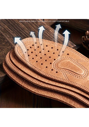 Fochsia 4 Parça 2 Çift Eu43 Doğal Deri Ayakkabı Astarı Ter Koku Önleyici Esnek Tabanlık