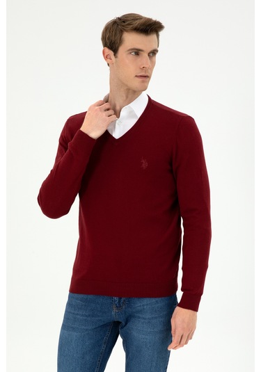 U.s. Polo Assn. Erkek Bordo Kazak /triko 50294764-vr014 Bordo