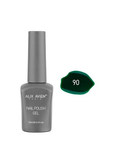 Alix Avien Ördek Yeşili Kalıcı Oje 90-yoğun Renk Veren Jel Oje 12 Ml-nail Uv Gel Polish 90