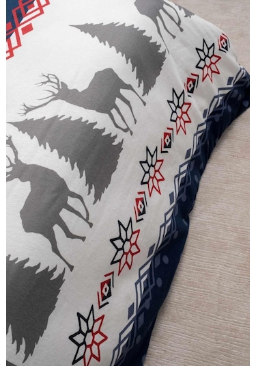 Cotton Collection Kışlık Pazen Tek Kişilik Nevresim Seti Winter Renkli