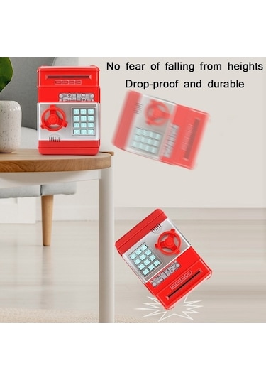 Tongxida Şifreli Kasa Çocuk Tasarruf Makinesi, Kırmızı-siyah Renk