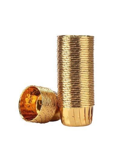 Suntek 50 Parça Cupcake Gömlekleri Muffin Vaka Sarıcı Altın