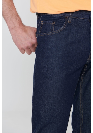 AC&Co / Altınyıldız Classics Erkek Lacivert Comfort Fit Rahat Kesim %100 Pamuk Denim Jean Kot Pantolon Lacivert