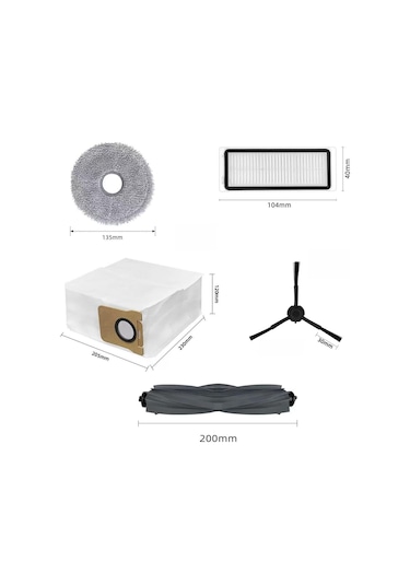 Synodicmonth Dreame L20 Ultra/l30 Ultra Elektrikli Süpürge İçin Aksesuar Seti Ana Yan Fırça Hepa Filtre Paspas Bezi Toz Torbaları Parçaları