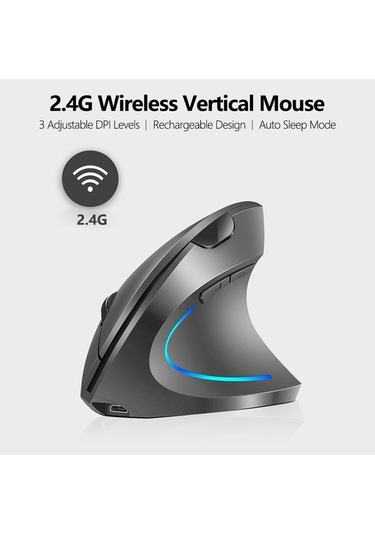 Prestigegoods Cbtx Kablosuz Dikey Şarjlı 2.4g Mouse - Ergonomik Tasarım -