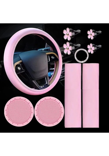 Liangmei 10 Adet Deri Direksiyon Kılıfı Kadınlar İçin Sevimli