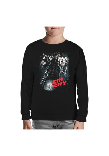 Sin City Siyah Çocuk Sweatshirt Siyah