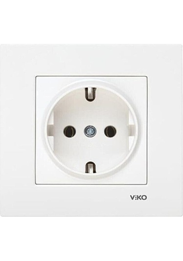 Karre Topraklı Priz Beyaz Çerçeve Dahil Ürün Vk001253