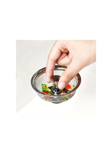 Paslanmaz Çelik Mutfak Lavabo Süzgeci - 8.13cm & 5.33cm Ağ, Banyo, Tuvalet & Makyaj Masası İçin Tıkanmaz Gümüş