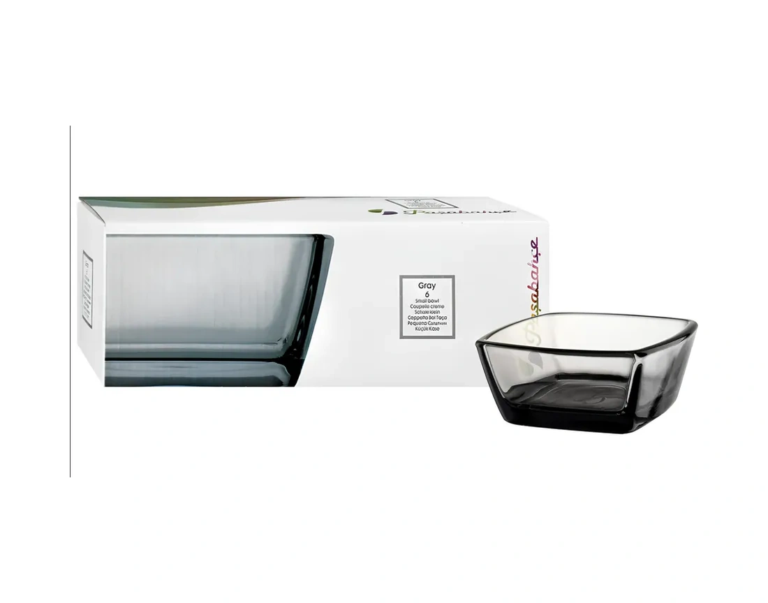 Tocka Posudy 66 Mm Kare Cam Sosluk Seti 6 Adet 297192758 Gri