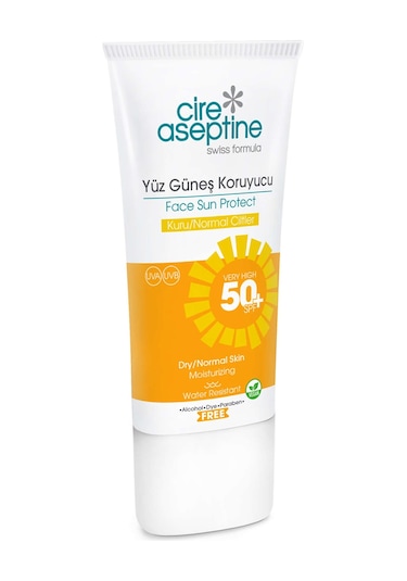Cire Aseptin Kuru Ve Normal Cilt SPF50+ Yüz Güneş Koruyucu 50 ML