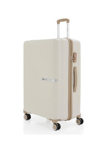 Mçs 3lü Set Kırılmaz Silikon Seyahat Valizi Bavulu V374 Kemik/şampanya Bej