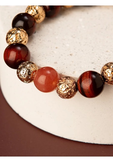 Dara Doğal Taşlardan Bilezik Boğa Gözü 452537398 Pembe