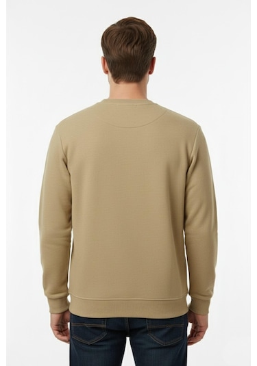Dynamo Erkek Büyük Beden Sıfır Yaka Selanik Sweatshirt Bgl-st04927 Bej