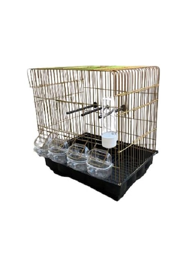 Kanarya Kafes Dört Yemlikli Sarı 39x29x42cm