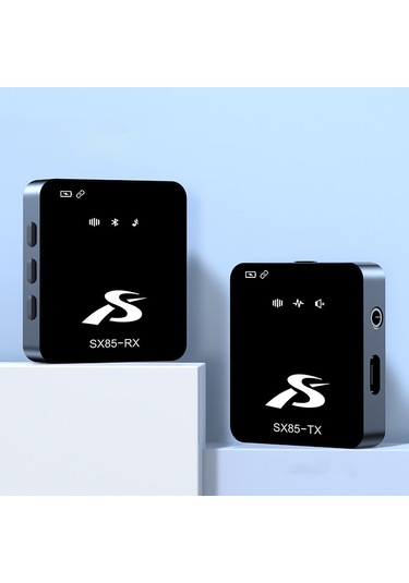 Sx85 1 Tx + 1 Rx Kare Akıllı Gürültü Azaltma Yaka Kablosuz Mikrofonu Type-c