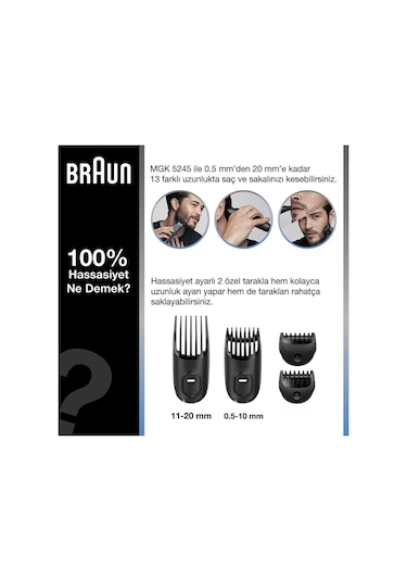 Braun Mgk5245 + Gillette Fusion5 Proglide 7'si 1 Arada Erkek Bakım Seti (teşhir)
