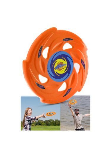 Frisbee Frizbi Fırlatma Diski Disk Atma Oyunu Çocuk Yetişkin Plaj Bahçe Oyuncak 24 cm Turuncu