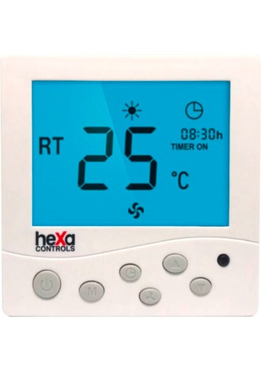 Hexa Controls RT226-R4-B Sıva Üzeri 2/4 Borulu Fan Coil Termostatı