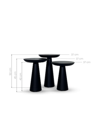3'lü Zigon Mantar Sehpa Mushroom Masif Ahşap Modern Yan Sehpa Takımı Naturel Kayın