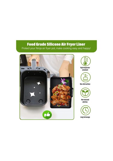 Xurunkeji Air Fryer Tepsisi Air Fryer Liner Sepeti Yeniden Kullanılabilir Fırın Tepsisi Yapışmaz Pizza Fırın Tepsisi B Gri