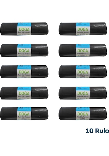Ecoplast Jumbo Boy Siyah Çöp Torbası Poşeti - 300 G - 90 L - 80 x 110 CM / 10 Adetlik 10 Rulo