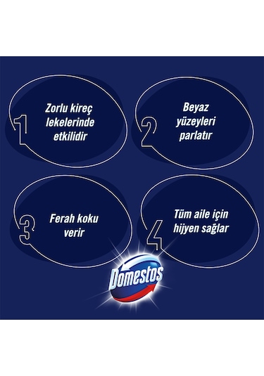 Domestos Renk Değiştiren Tuvalet Uzmanı Temizleyici ve Kireç Çözücü 2 x 750 ML