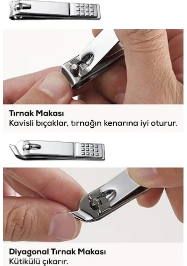 Büro Ev Ofis Kişisel Tırnak Bakımı İçin 2parça Uzman Tırnak Makası Seti