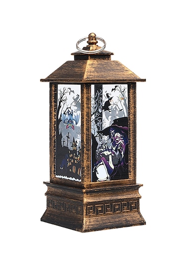 Youtek Korkunç Desenli Halloween Led Feneri, Cadı Ve Kafa Figürlü Dekoratif Aydınlatma, Ev Bahçe Partisi Dekoru, Pil İle Çalışır Diğer