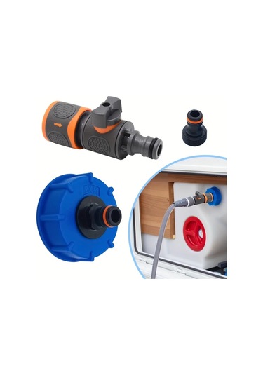 Sunshine011 1 Set Hızlı Bağlantılı Siyah Turuncu Karavan Su Bağlantı Adaptörü Su Pompası Dayanıklı