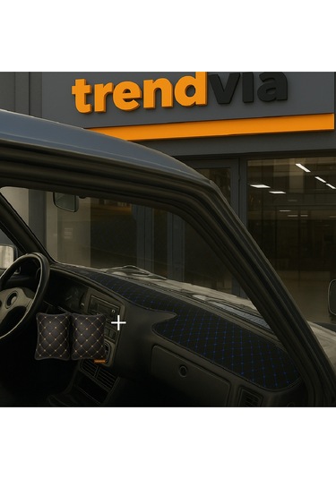 Tofaş Şahin Doğan Kartal Yüksek Ön Göğüs Siyah-mavi Torpido Kılıfı / Siyah-bej Boyun Yastığı