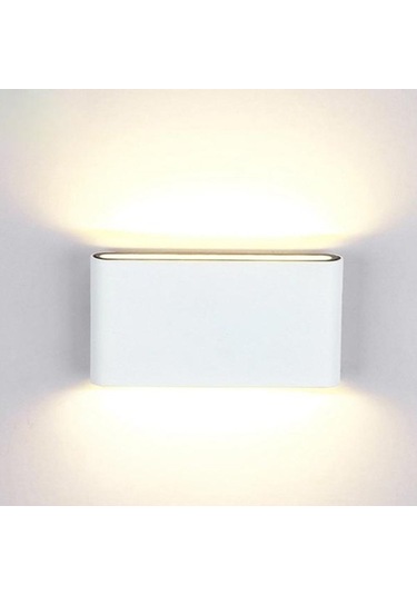 Szypzstore Duvar Lambası Led Su Geçirmez Dış Mekan Ip65 Alüminyum 12w Iç Dekorasyon Beyaz Kabuk Sıcak Işık 8924lc Beyaz