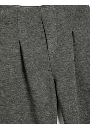 Koton Basic Pantolon Beli Lastikli Pile Detaylı Antrasit 5wkg40228ak Antrasit